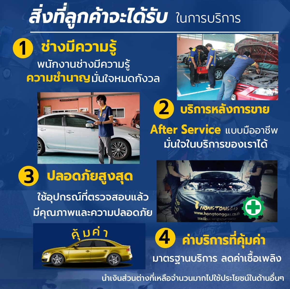ติดแก๊สรถยนต์ มาตรฐานสูง ติดแก๊ส LPG หงษ์ทองแก๊ส hongtonggas สิ่งที่ลูกค้าจะได้รับ รับประกันความคุ้มค่า