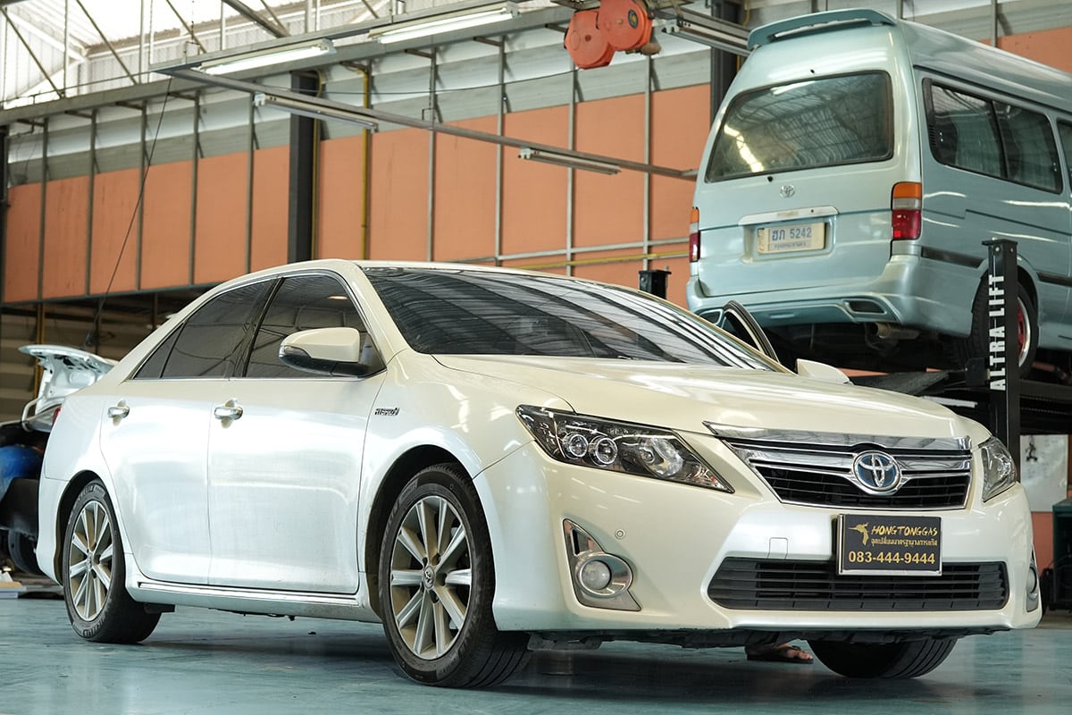 รีวิว ติดแก๊ส Camry 2.5 Hybrid หงษ์ทองแก๊ส ติดแก๊ส Prins Silverline-Technomax
